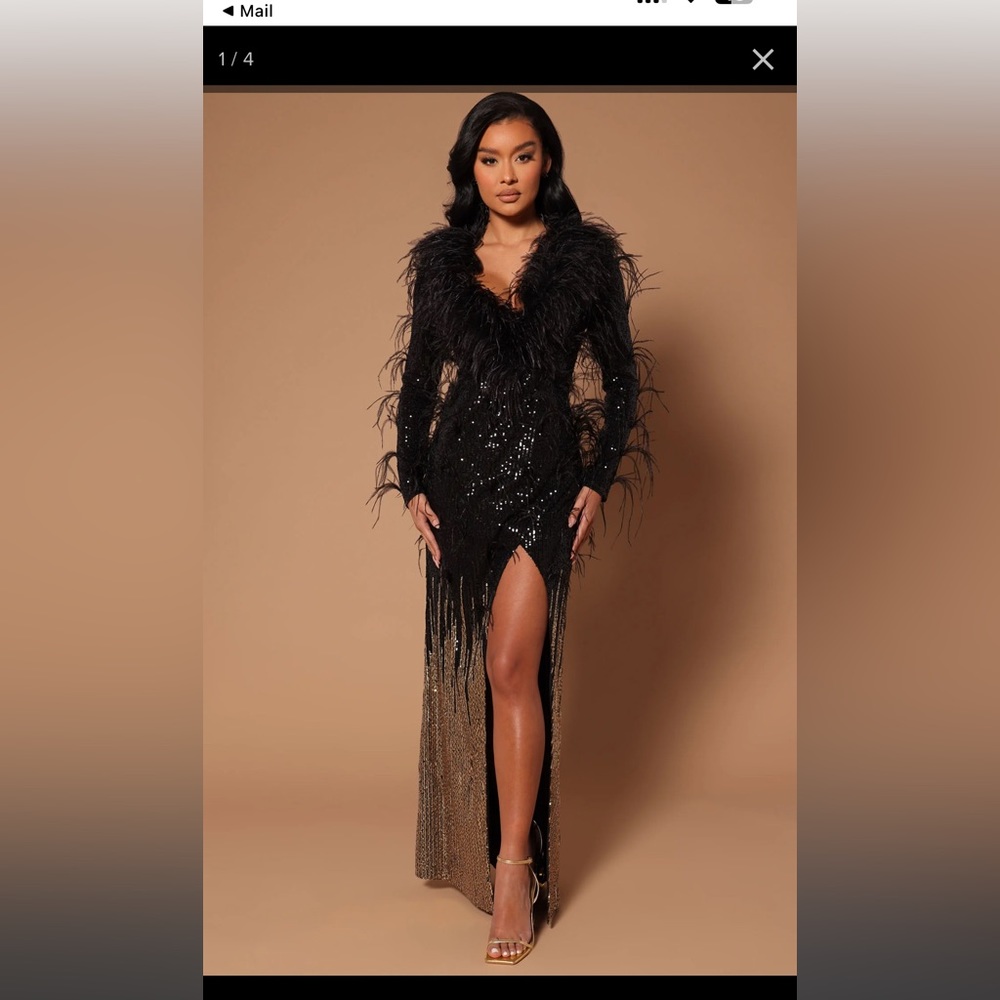 Nova Lux Talia Feather Maxi Dress